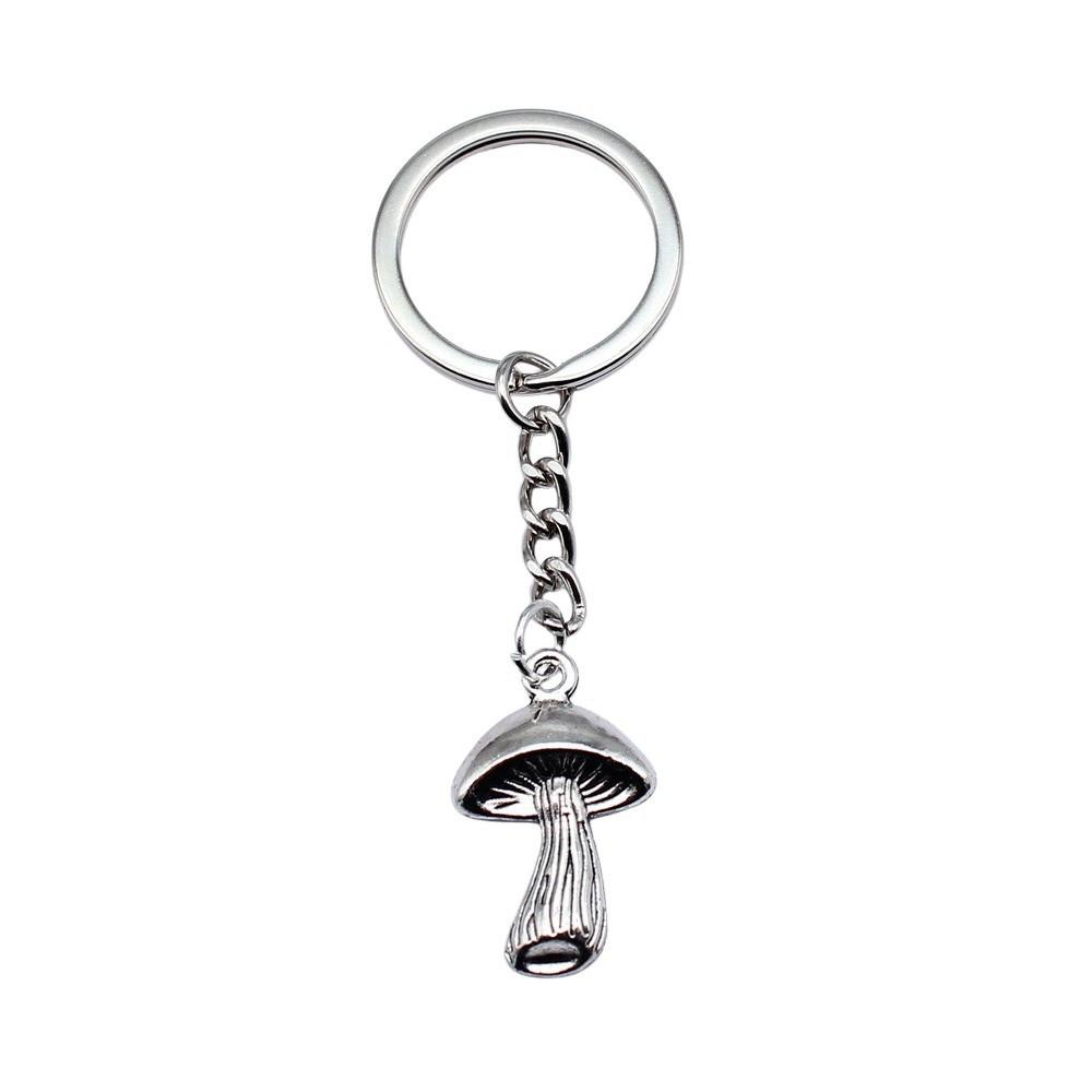 Pendants Mushroom Charm Branch Keychain Leaf Key Ring 28mm