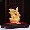 Majestic Wealth Gathering Dragon Figurine, Premium Sandblasted Metallic Sandy Finish, Classic Oriental Feng Shui Art Style Decor, Prosperity