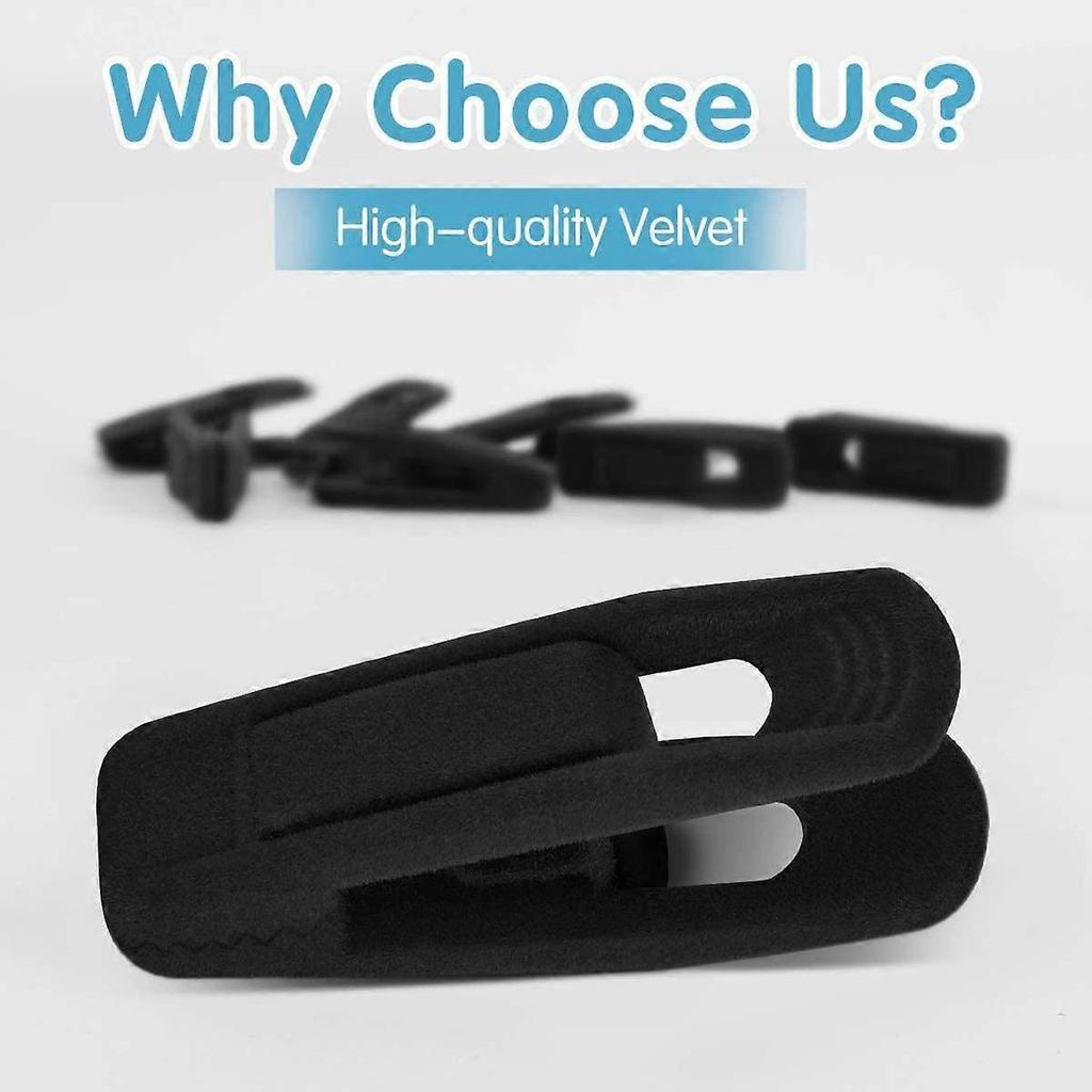Black Velvet Hangers Clips, Non-Slip Velvet Clips for Skirt Hanger Pants Hanger Suit Velvet Hangers, Strong Hangers Clip Fit for Thin Velvet Hangers(B