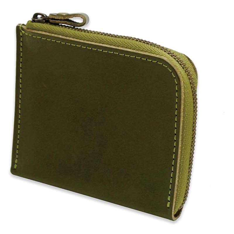 

wallet men s ladies compact Thin leather made in Japan genuine leather tochigi leather (Khaki)