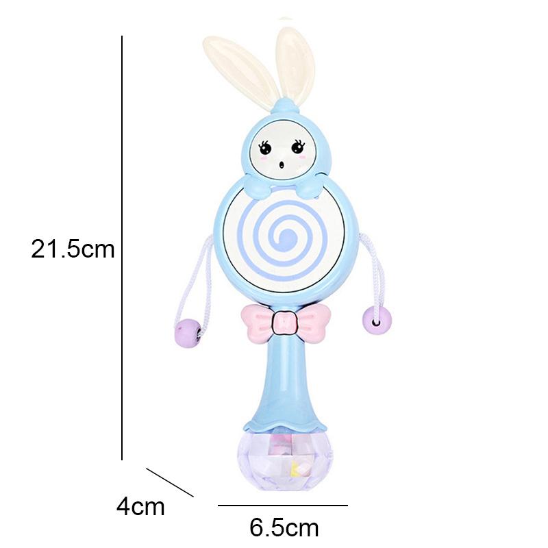 Non-Toxic Baby Rattles Teether Rattle Toy Musical Flashing Hand Bells Rabbit Hand Bells Newborn Infant Early Educational Toys Gifts 0-12M
