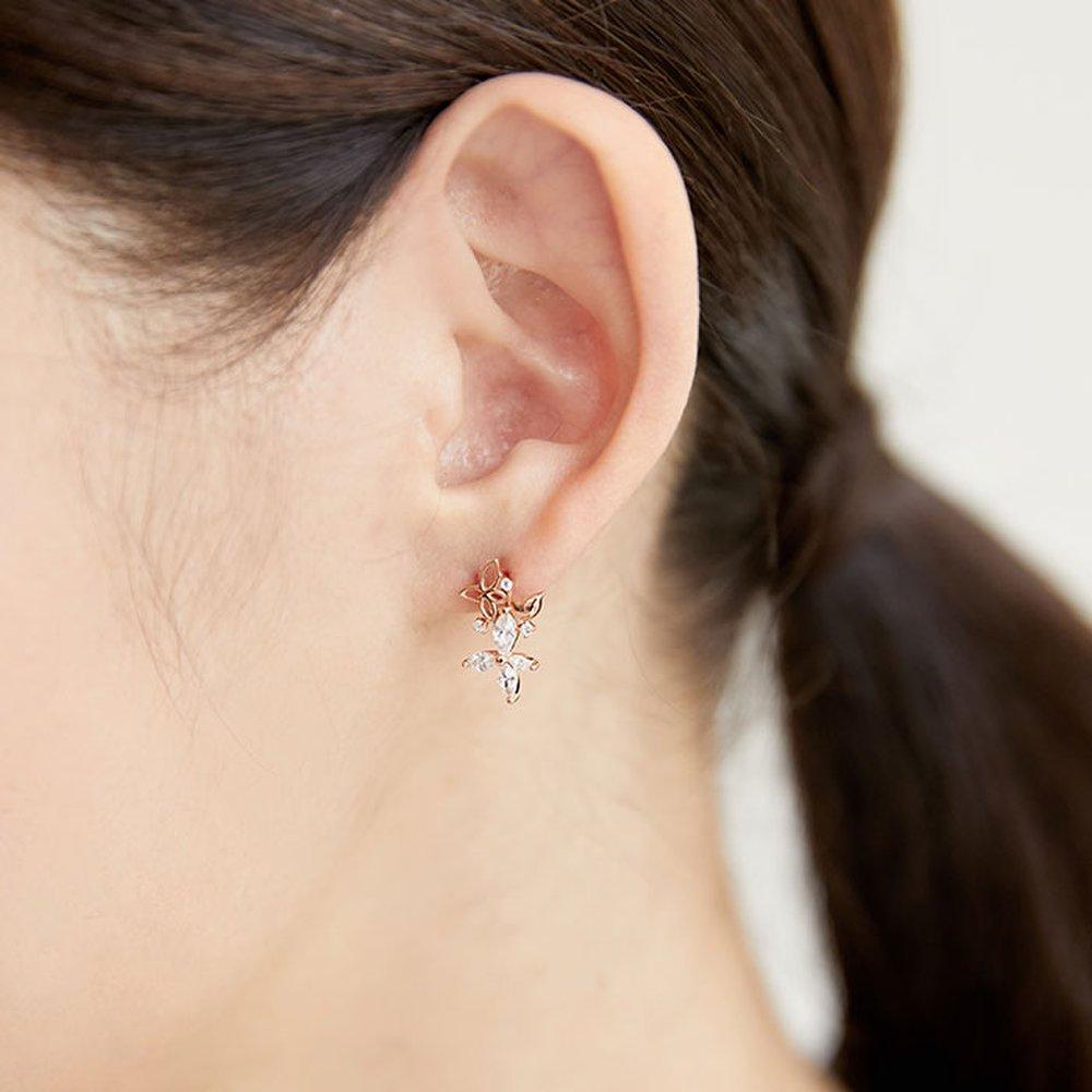 Floral Party Silver Pink Earrings Tessvp11876S