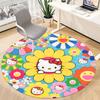 1pc Hello Kitty Chair Carpet for Office, Indoor Non Slip Washable Polyester Fiber Carpet, Mat For Office, Machine Washable
