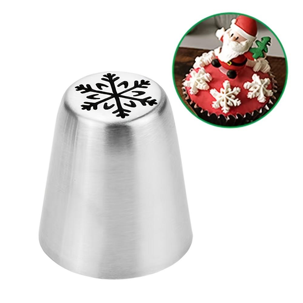 1 set of Russian decorating nozzles snowflake Christmas tree holly leaf squeezing nozzle cupcake dessert baking decoration decorating nozzle