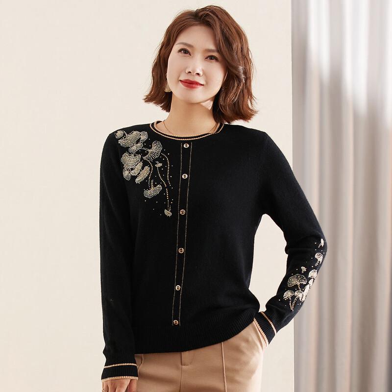 Jianhu Women's 100% Pure Wool Round Neck Sweater