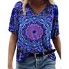 Women's T-shirt 3D Pattern Printed Casual Short Sleeved V-Neck Top Fashionable Street Women's Clothing