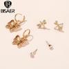 Bisaer Exquisite Butterflies & Dragonflies 3 Pair of Stud Earring Set for Women Fashion Jewelry