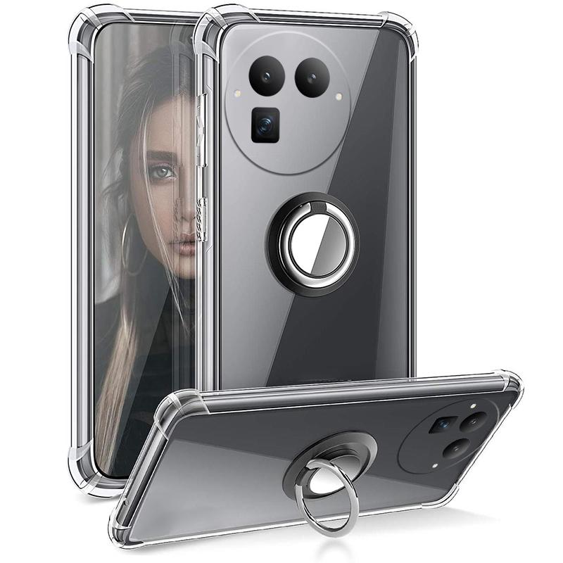 For Realme GT8 Case Ring Holder Ultra Thin Transparent Car Navigation Soft Silicone Clear Cover For Realme GT8 Pro Phone Casing