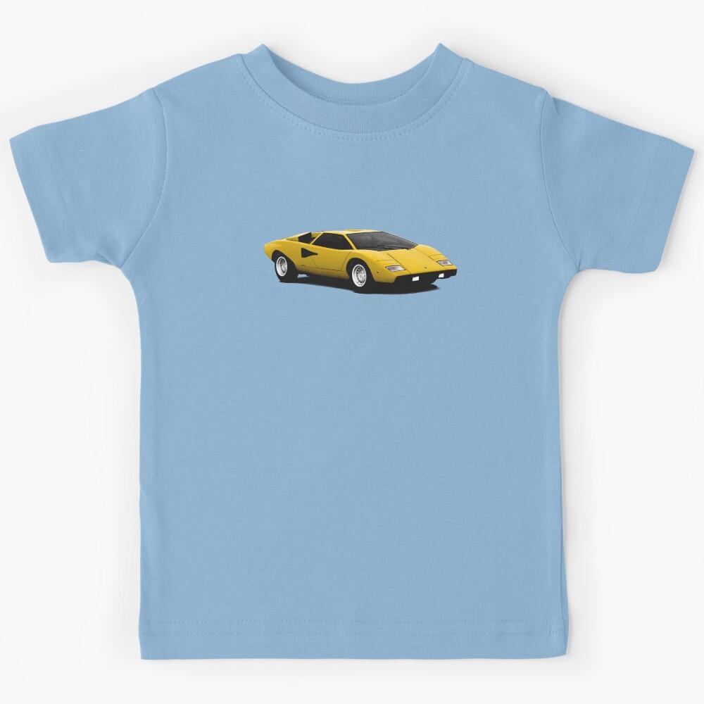 Yellow Classic Italian v12 Supercar Kids T-Shirt 100