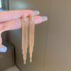 Metal V-chain Long Fringed Silver Needle Earrings Fashion Temperament Earrings