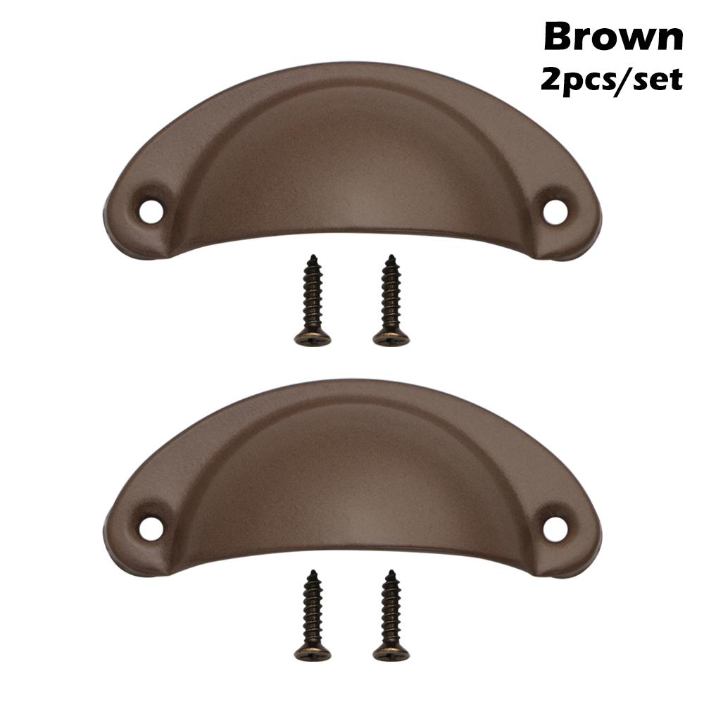 2PCS Antique Brass Shell Pull Handles Retro Iron Wardrobe Door 98MM Furniture Hardware Fittings Kitchen Drawer Knobs Cabinet