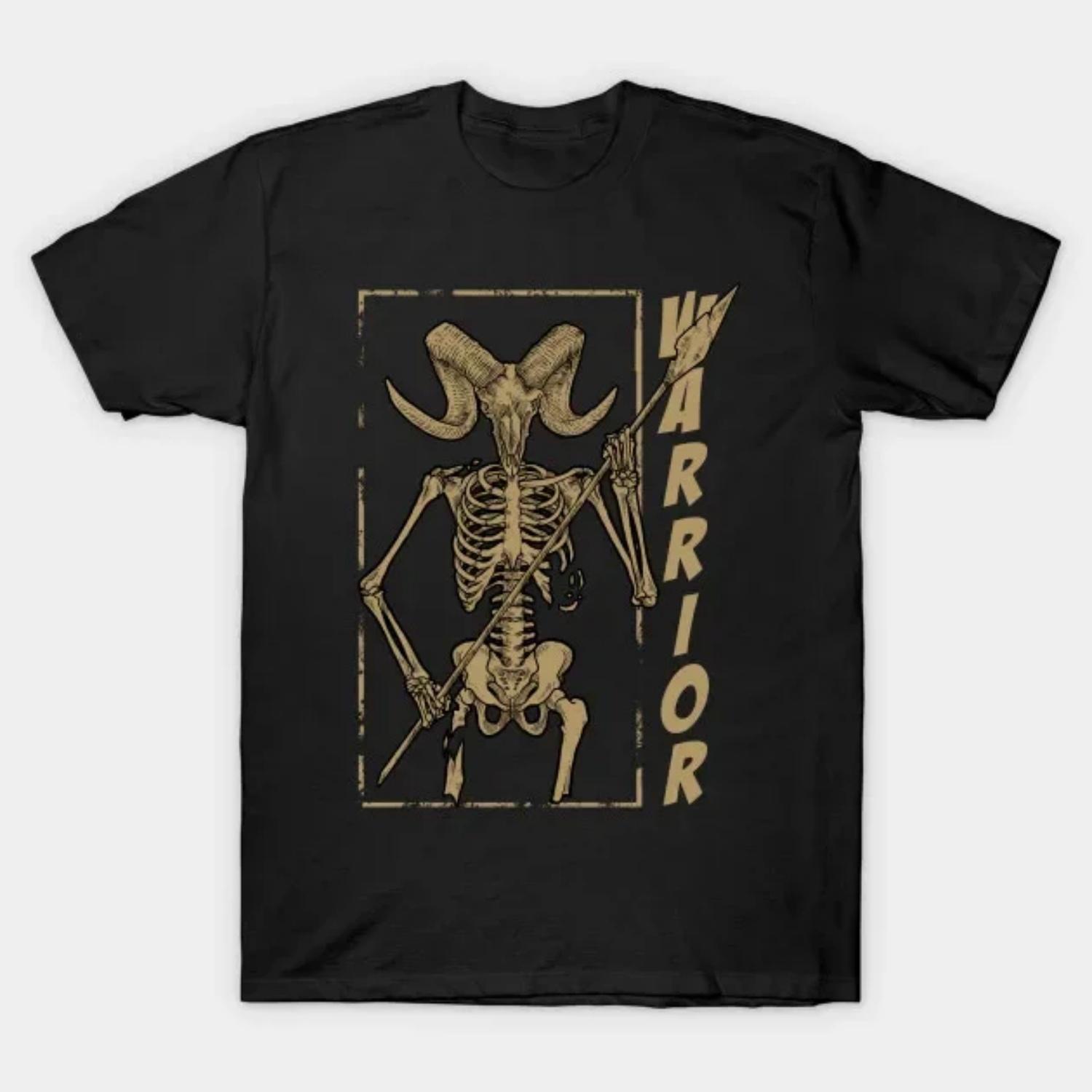 Demon Goat Head Skeleton Evil Warriors T Shirt S чёрный