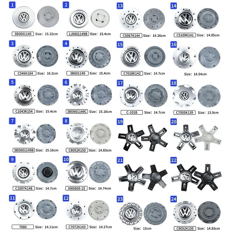 4 st 3BD601149B C8052K150 C1007K148 XW0609-15 C7072K143 C5067K144 Bil Logo Fälgkåpa Navkåpor Emblem för Volkswagen VW