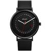 A.b.art Men's Quartz Watch, Red Dot Jump Date Calendar, Swiss-made Ronda Quartz Movement, Sapphire Crystal, Minimalist Simple Design, Black Leather St