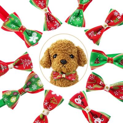 Party Decor Adjustable Xmas Dog Bow Tie Pet Christmas Necktie Cat Choker Bowknot Collar