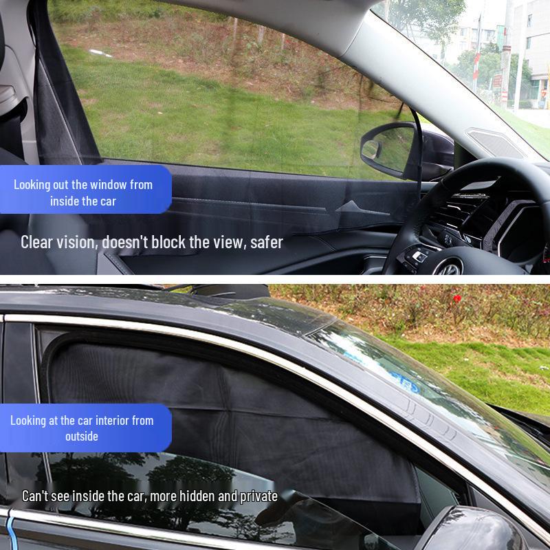 Magnetic Car Sunshade - Full Coverage Mesh for Side & Rear Windows, Heat Insulation & UV Protection