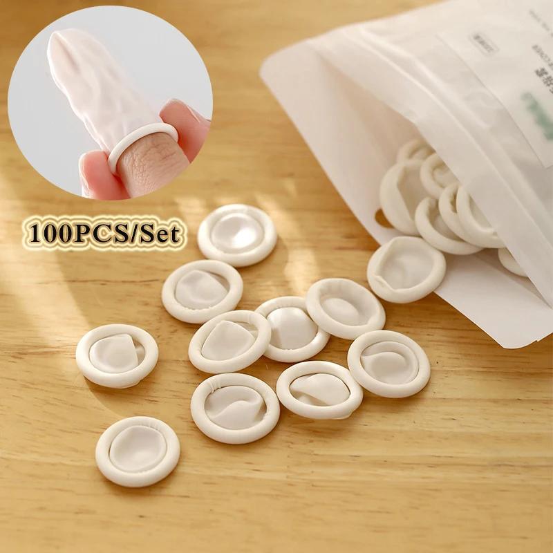 100PCS Disposable Finger Sleeves Clitoris Stimulate Penis Sleeve G Point Massage Reusable Condom Sex Toys For Woman Men Gay