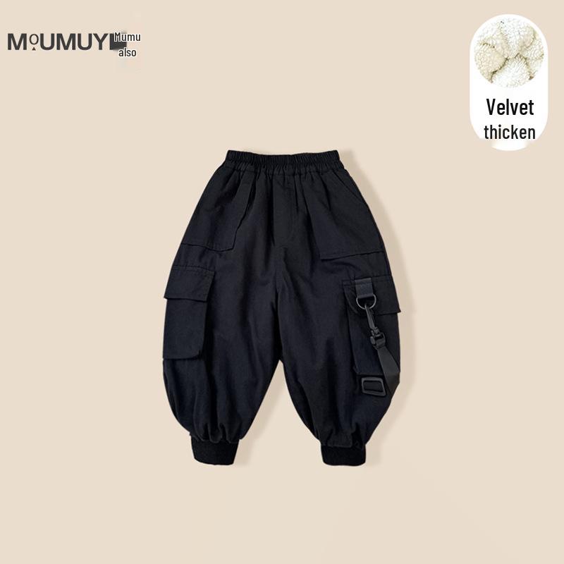 

Модные брюки карго из овечьей шерсти для мальчиков - Осень/Зима 2024 Повседневные детские брюки 90 cm