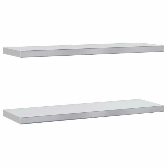 VidaXL Wall Shelves 2 Pcs 75x23.5x3 Cm Silver Stainless Steel, Floating Shelf, Wall Display Shelf, Panel 30283