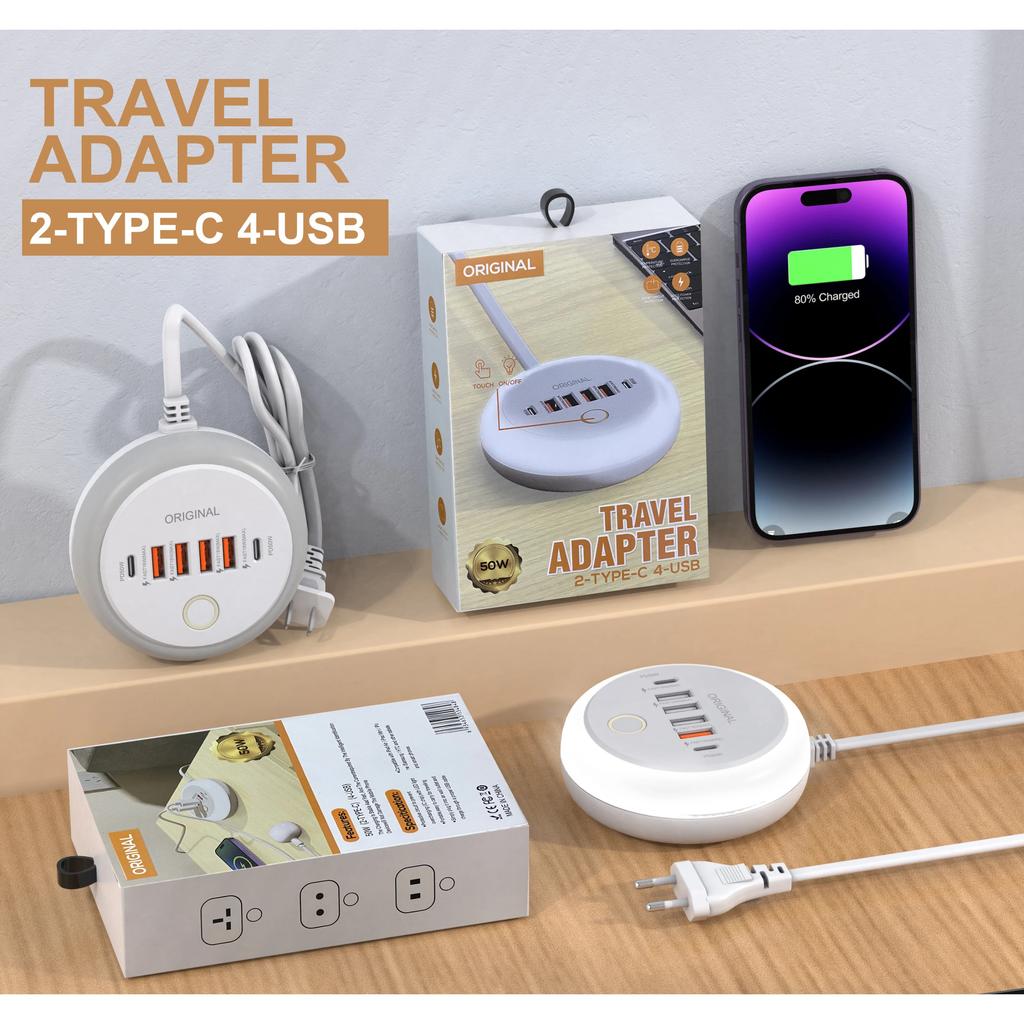 50W Fast Charger Power Strip MultiPort USB C Socket Type C Wall Charger USB HUB Phone Adapter For iPhone Xiaomi Charging Station