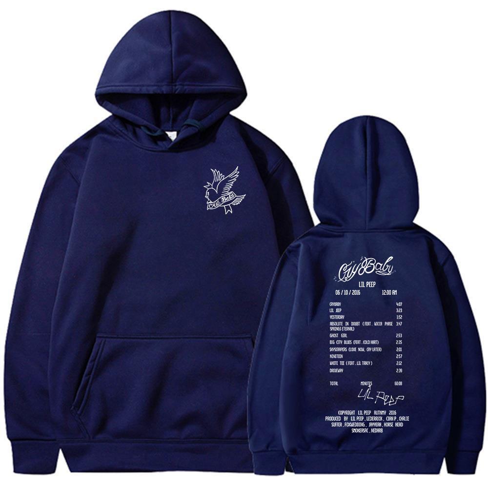 Rapper Lil Peep Cry Baby Album Felpe Grafiche Uomo Donna Pile Casual Oversize Felpa Moda Hip Hop Manica Lunga Pullover