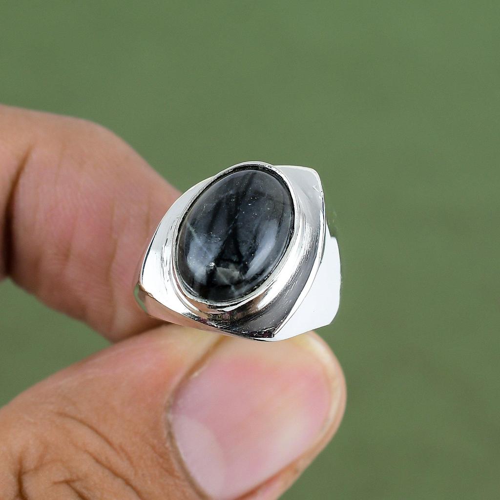 Picasso-Jaspis Ring 925er Sterling Silber Ring Sehr Schöner Silberschmuck Echter Edelsteinring Handgefertigter Ring Für Geschenk Erhältlich In Ringgröße