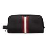 Classic Red And White Striped Zipper Fabric And Leather Clutch Men Clutch Black 6310407