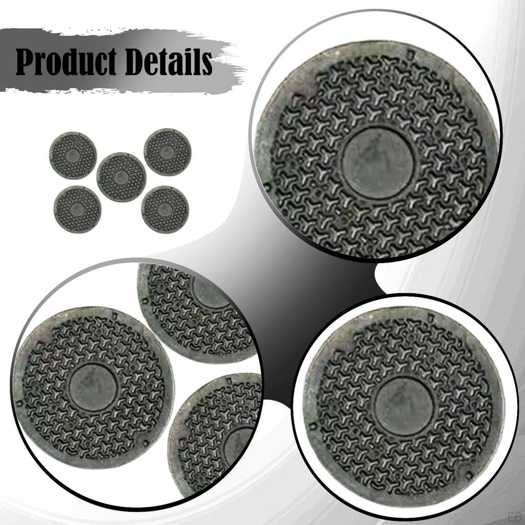 5 Pieces 1/64 Manhole Cover Models Miniature Covers Decorative for Collectors Mini