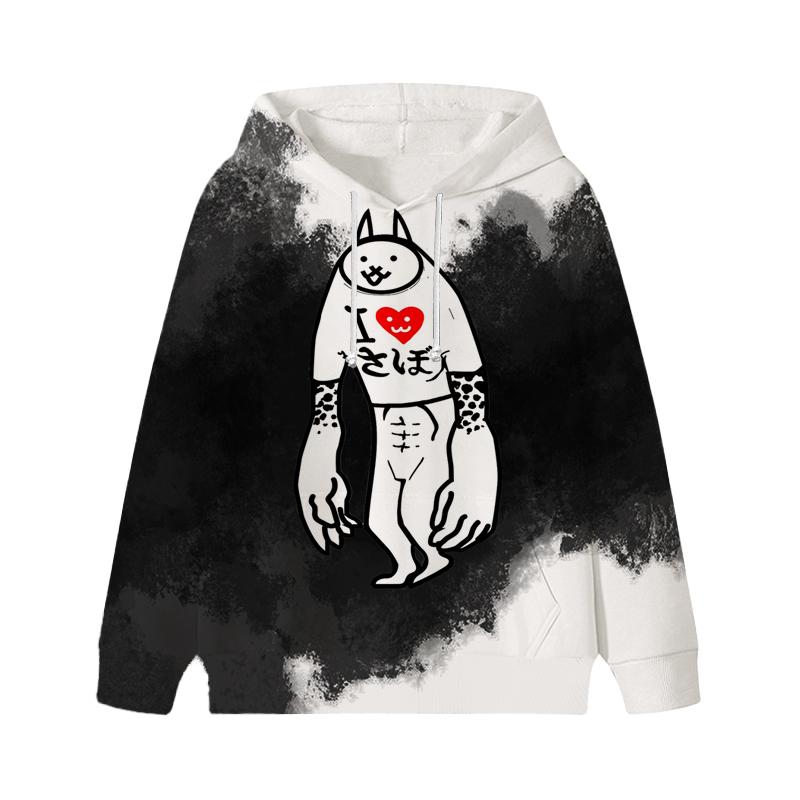 

The Battle Cats Детские толстовки с капюшоном Детский пуловер Повседневная одежда для детей Девочек Мальчиков Мультфильмы Kawaii Топы Толстовки 160 спаржевый