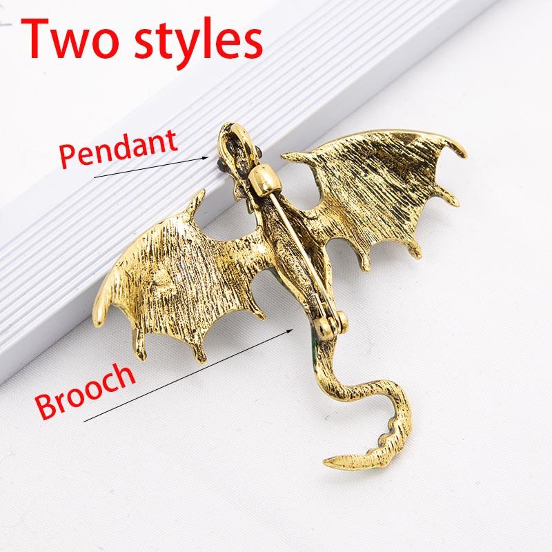 Creative Simulation Dragon Colorful Hand Drawn Metal Brooch for Women Men Stylish Lapel Pins Jewelry Accessories Gift 1PC
