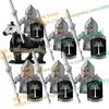 N501U-504U Medieval Castle Knight Building Blocks Figures Four Side UV Printing King Warhorse Weapons Accessories Toys Kid Gifts
