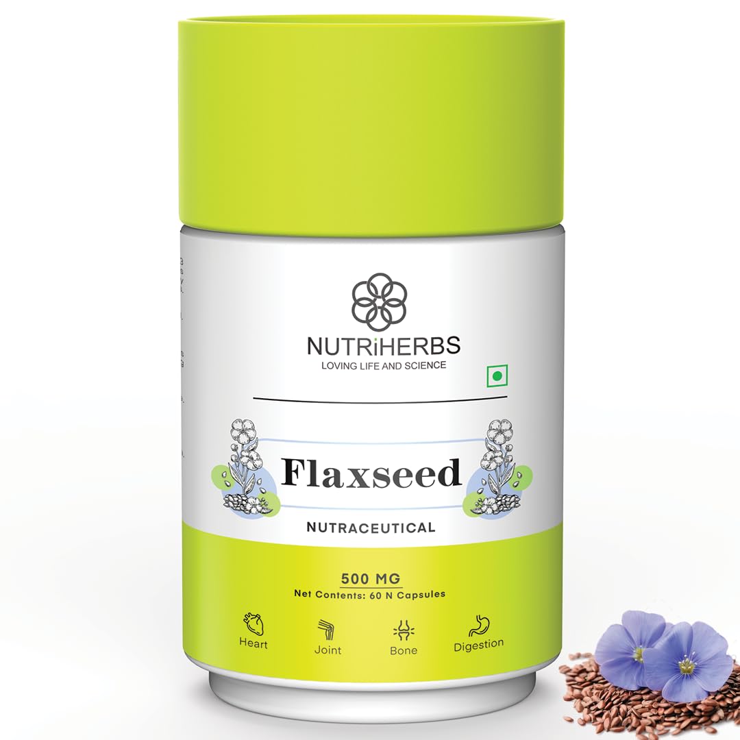

Nutriherbs Flaxseed Extract 500mg Capsules, Supports Healthy Weight loss | 60 Capsule 100gm 0.2lbs