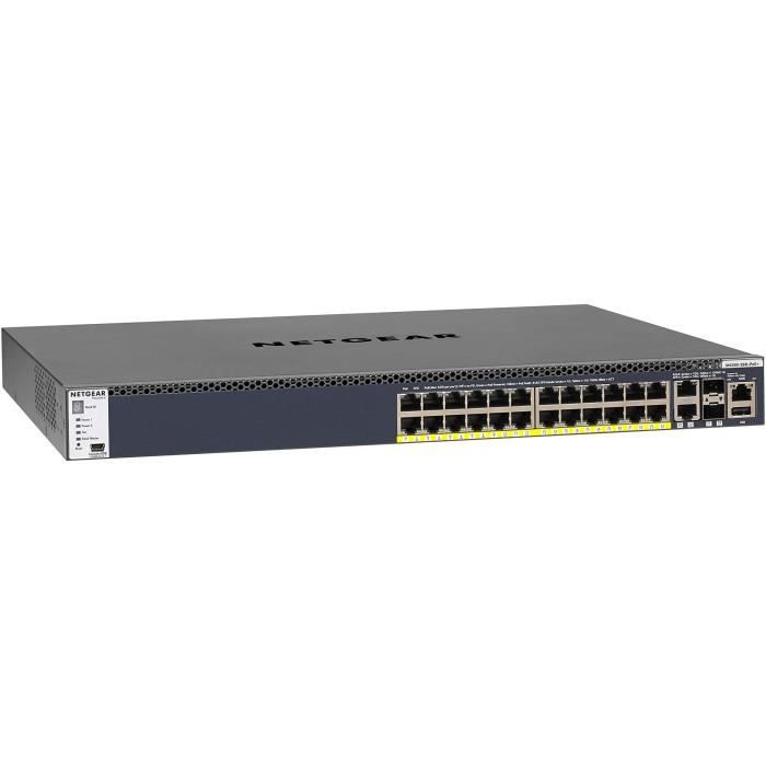 Commutateur - NETGEAR - GSM4328PB-100NES - 28 Ports - 1,000W PSU - Manageable, Stackable