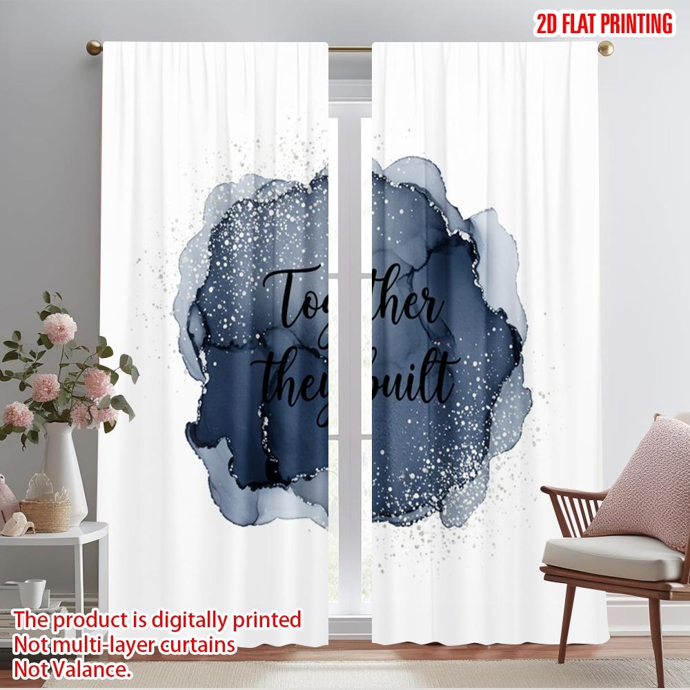 

2pcs 2D flat printing Scene Curtains Together They Built Life Polyester Without Electricity Festive Holiday for Holiday Decor 52.50×116.00 CM 2pcs