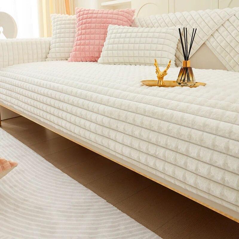 

Modern düz renk ekose tavşan peluş kanepe havlu super yumusak kaymaz kesit kanepe kılıfı oturma odası için L şekli köşe kapak 70x70cm 1pcs