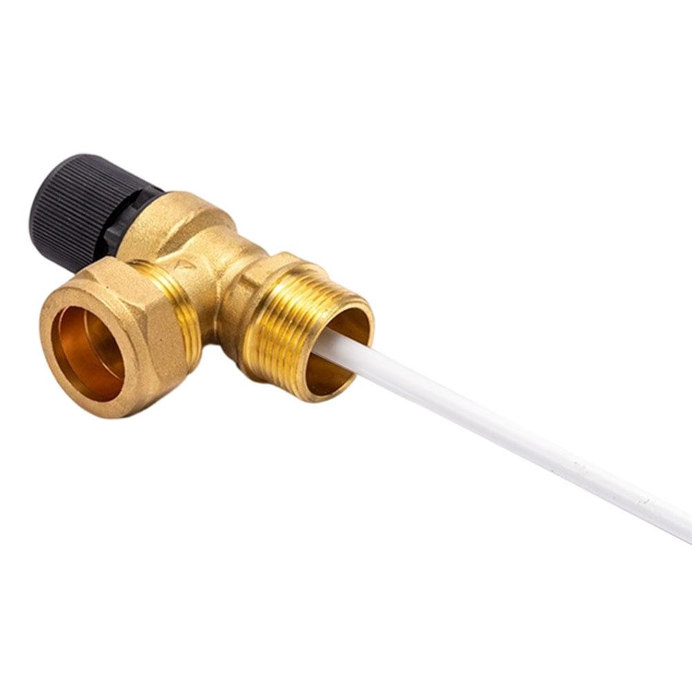 1pc 6 Bar Pressure Relief Valve With 12 MBSP Inlet 15mm Compression Outlet DN15 DN20 Solar Water Heater Safety Valve Tools