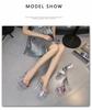 Fashion Women Slippers Summer 2024 Sexy Crystal Slipper Heels 17cm Transparent Sandals Cool Slippers Big Yards Female's Wedding Shoe