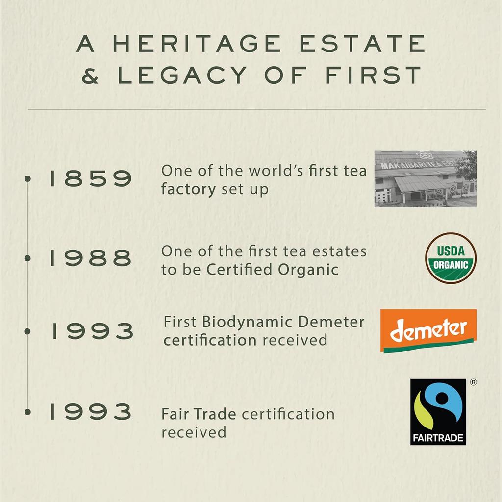 Makaibari Frühjahrsblüte | 25 Teebeutel | 50 g | Darjeeling First Flush Schwarzer Tee | Teeschatz