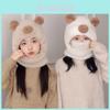 Childrens Winter Cozy Bear Knit Hat With Face Mask For Outdoor Warmth And Wind Protection