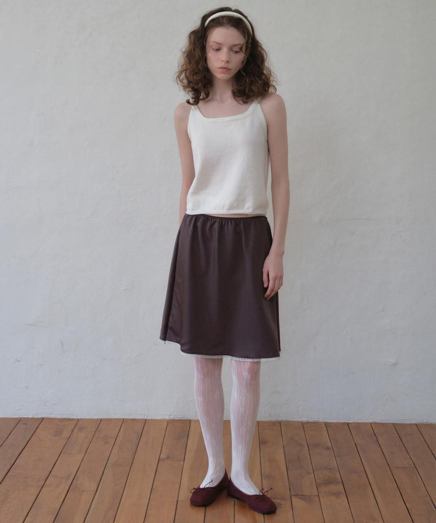 Aueonoseuteljia Lace Satin Midi Skirt_Plum Purple(O26Sk01)