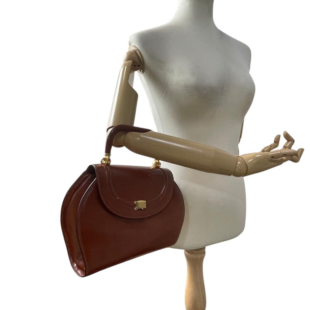 Used BALLY Handbag Top Handle bagHandbag Brown/gold Leather Women