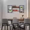 Wall Mounted Wine Rack with 5 Tier Open Shelves, Floating Wine Storage Shelf for Home Kitchen, Wine Bottle Display Organizer