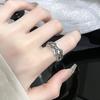 Cold Wind Personality Fashion Retro Retro Rhombus Niche Design Stacked Wearing Opening Adjustable Ring