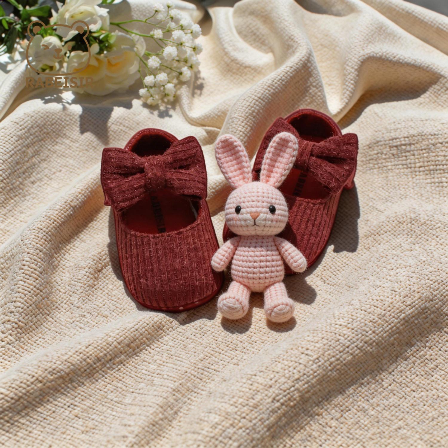 Popular Baby Girl Bow-Trim Pre-Walker Shoes - Cute, Non-Slip, Breathable Flats