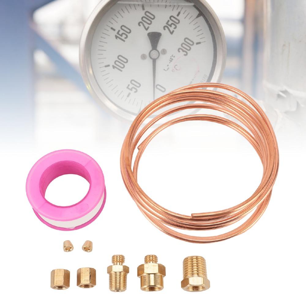 9Pcs Durable Metal Material Oil Pressure Gauge Tubing  Instrument Pipeline Installation
