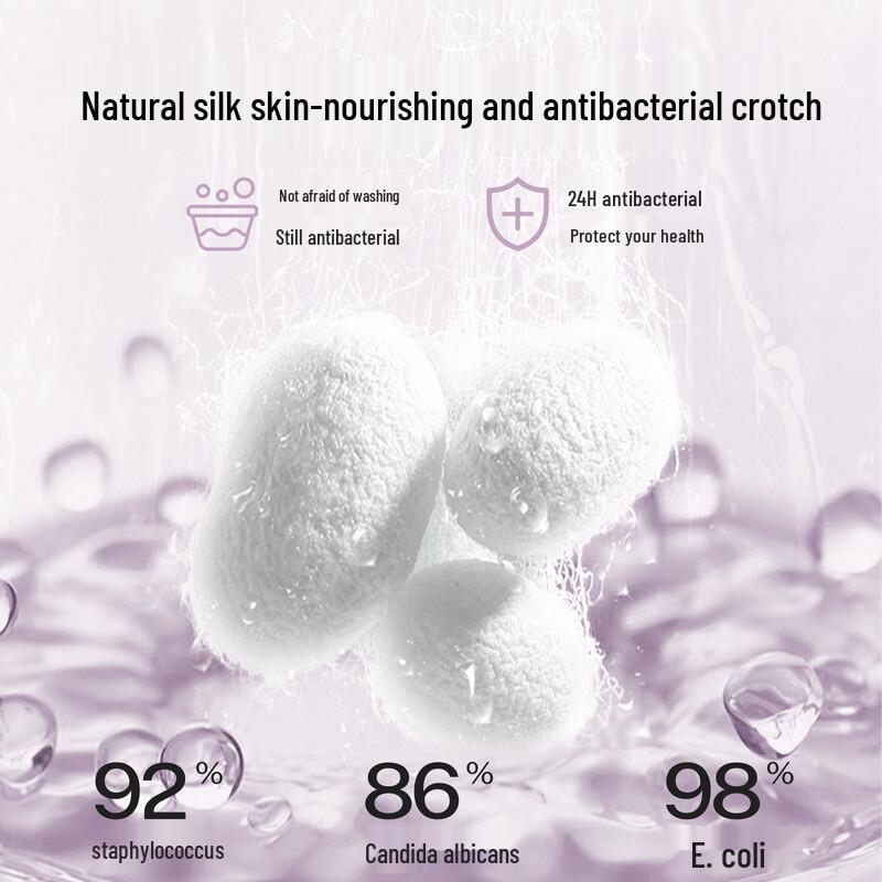 City Beauty Women's Seamless Mid-Waist Modal Briefs with 7A Mulberry Silk Crotch