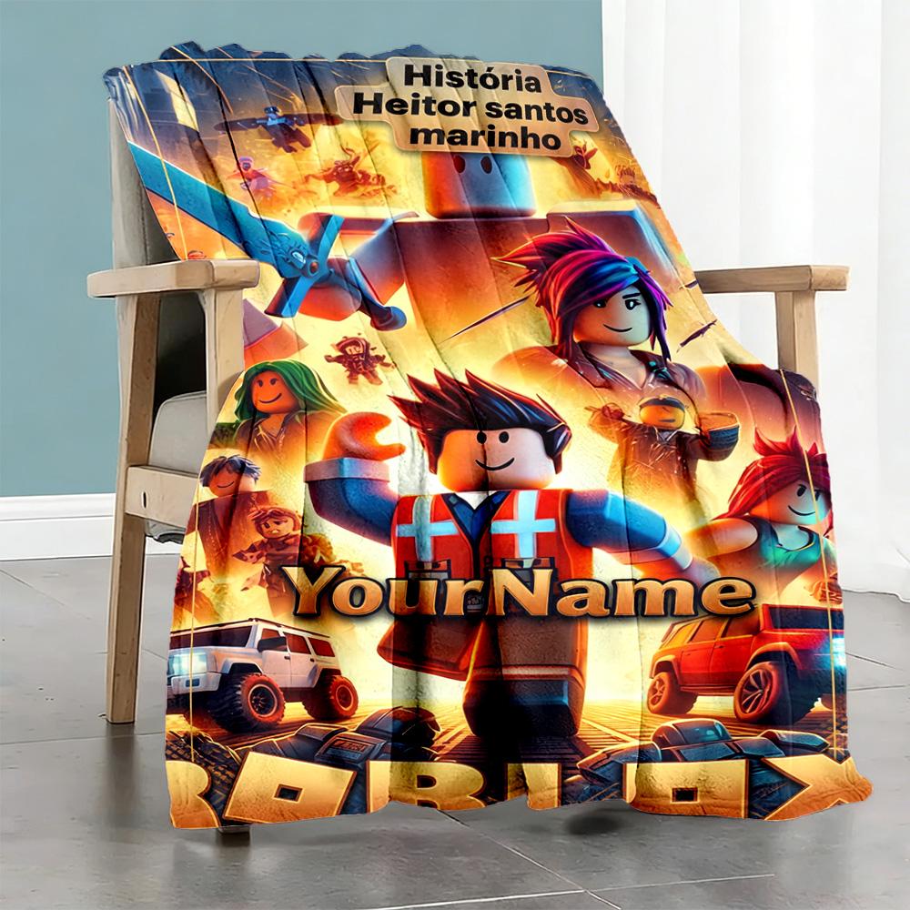 Roblox 117 Customize Your Name Blanket Multi-purpose Customizable Blanket Durable Comfort Great for Living Room Office Seaside Picnics