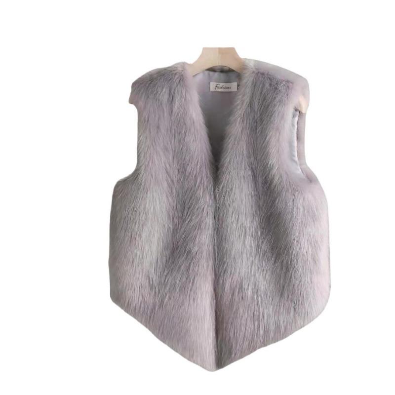 New fur vest women's short imitation Rex rabbit hair vest slim and thin fur vest vest