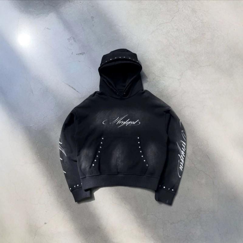 Y2K Vintage Distressed Print Hooded Sweatshirt