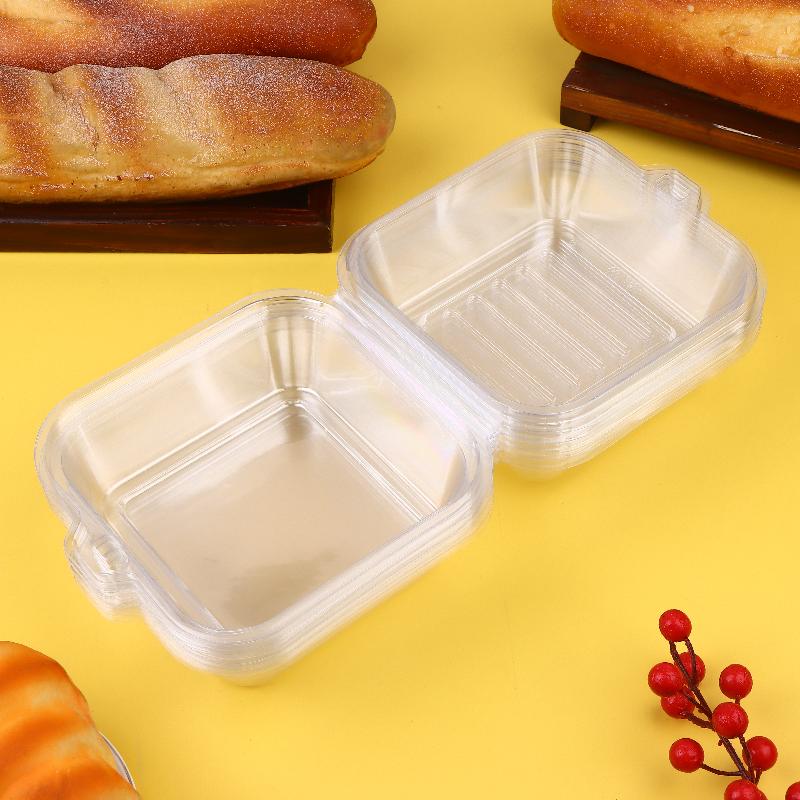 10/50 Piezas Utensilios de Cocina para Hornear Plástico Transparente Almeja Bento Caja para Pastel V2 Estética Caja de Embalaje para Tiramisú